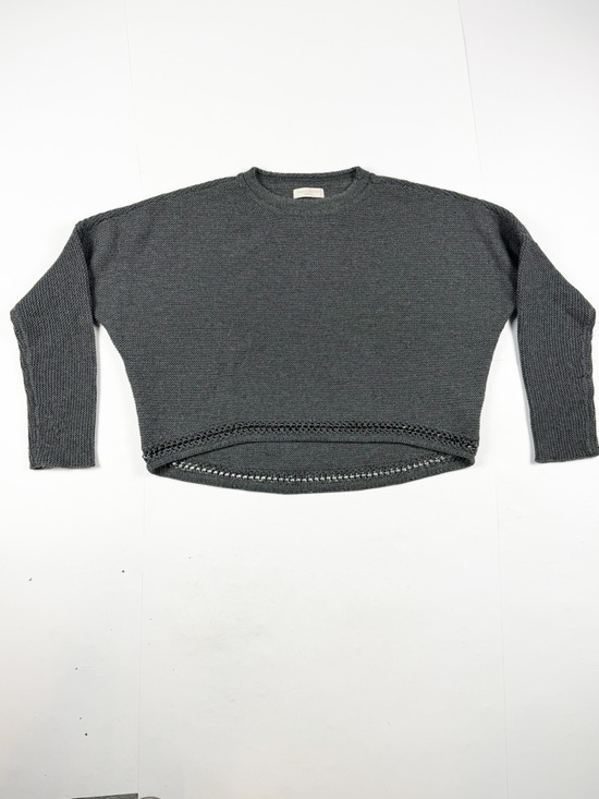 Ramy Brook Sweaters - Ramy Brook Merino Wool Frankie Chain‎ Link Charcoal Gray Knit Crewneck Sweater S
